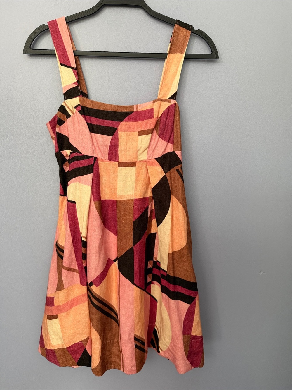 Banana Republic Kenza Linen Abstract Print A-Line Dress Sz 2P